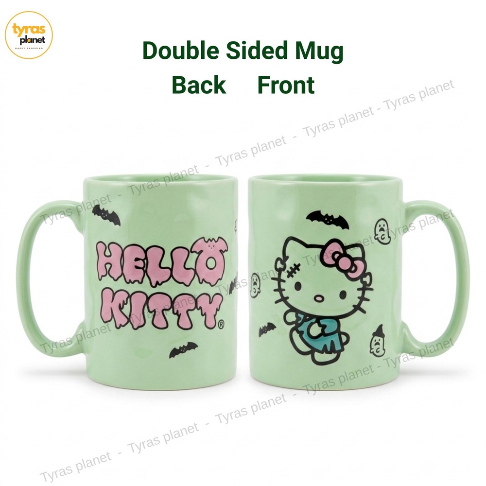 Sanrio Hello Kitty 2024 New Halloween Green Frankenstein Double Sided Mug